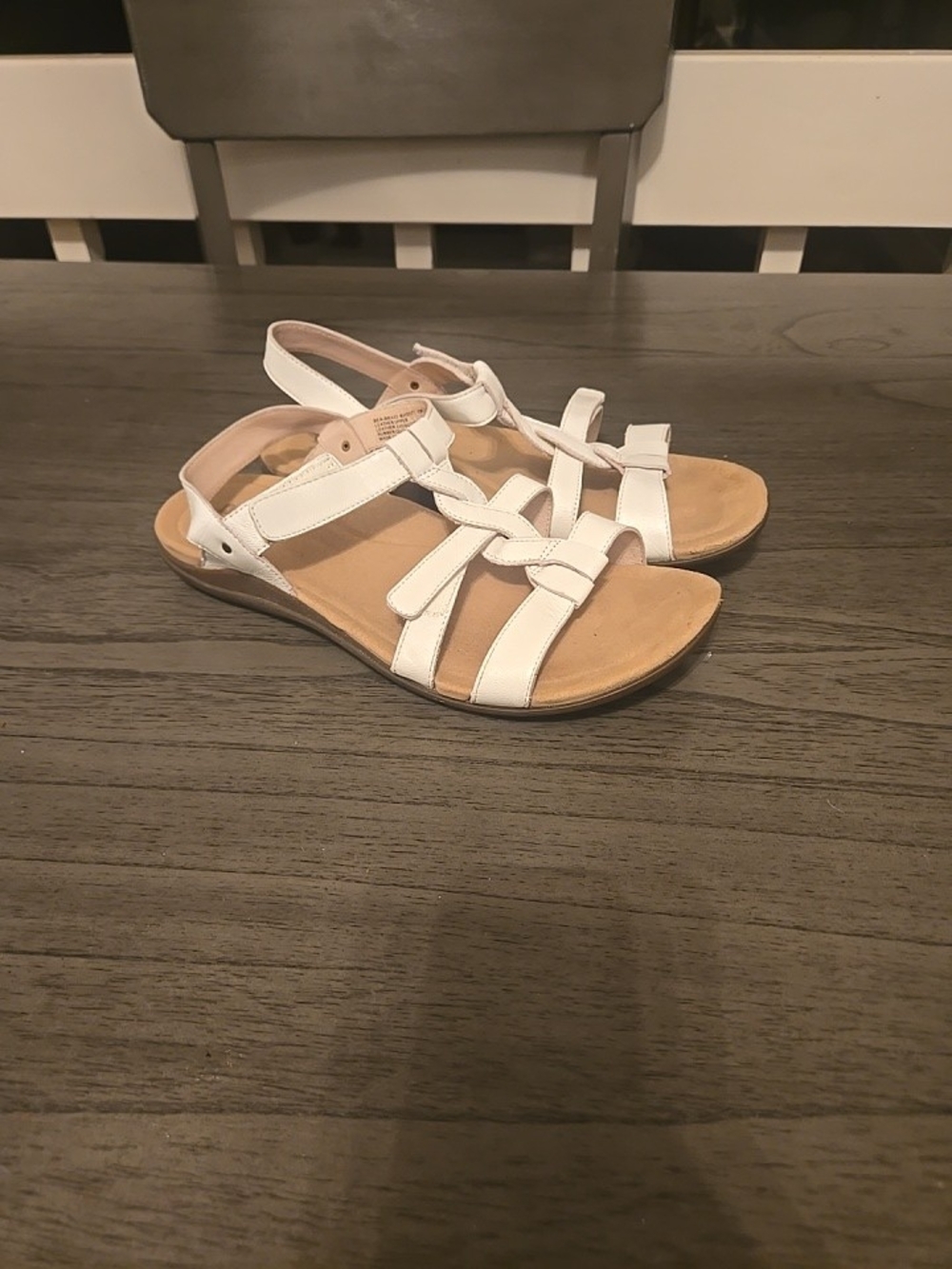 Abeo White Strappy Slingback Comfort Sandals